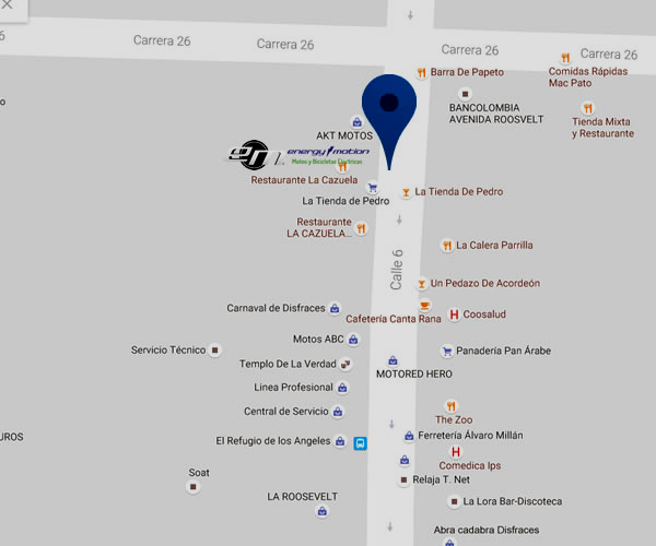 Mapa concesionarios de motos electricas en Cali