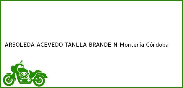 Teléfono, Dirección y otros datos de contacto para ARBOLEDA ACEVEDO TANLLA BRANDE N, Montería, Córdoba, Colombia